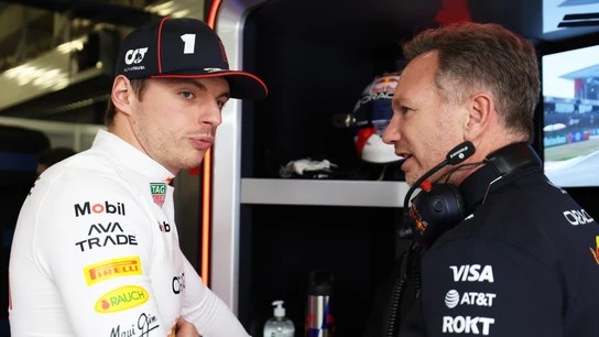 Max Verstappen y Christian Horner Max Verstappen y Christian Horner