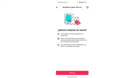 Reseteando las preferencias de Tik Tok Reseteando las preferencias de Tik Tok