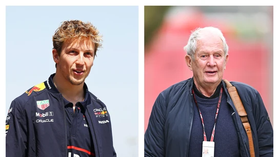 Liam Lawson y Helmut Marko Liam Lawson y Helmut Marko