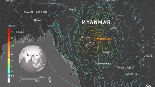 Infografía sobre el terremoto de magnitud 7,7 registrado en Mandalay (Birmania) el 28 de marzo de 2025 Infografía sobre el terremoto de magnitud 7,7 registrado en Mandalay (Birmania) el 28 de marzo de 2025