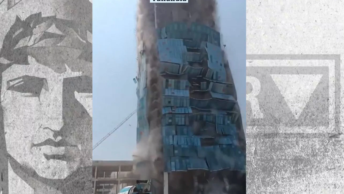 El momento en el que colapsa un edificio en Bangkok El momento en el que colapsa un edificio en Bangkok