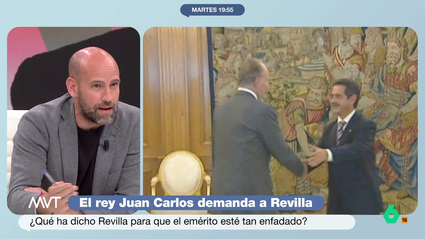 Gonzalo Miró no entiende "qué puede ganar" el rey emérito con su demanda: "Cuando la gente tenga que elegir entre él y Revilla..." Gonzalo Miró opina en este vídeo sobre los motivos detrás de la demanda del rey Juan Carlos a Miguel Ángel Revilla y expone los motivos por los que piensa que el rey emérito tiene poco que ganar con ella.