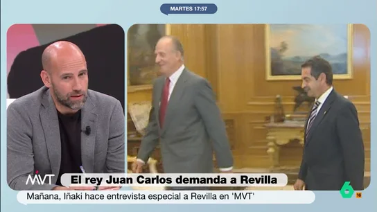 Gonzalo Miró, sobre la denuncia del rey emérito a Revilla: "Busca un efecto disuasorio. Le afectan las críticas de gente cercana" Gonzalo Miró, "la persona de esta mesa que más conoce a Juan Carlos I", según Cristina Pardo, defiende que la demanda del rey emérito a Revilla estaría más motivada por una decepción que porque le afecten las críticas.
