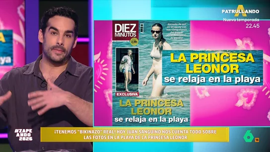 Juan Sanguino analiza las fotos de la princesa Leonor en bikini: "Si han salido es porque en Casa Real han querido" Juan Sanguino comenta las exclusiva de las primeras fotos de la princesa Leonor en bikini, en las que se le puede ver "con cinco chicos" y poniéndole a uno de ellos "la mano por detrás de la cintura".