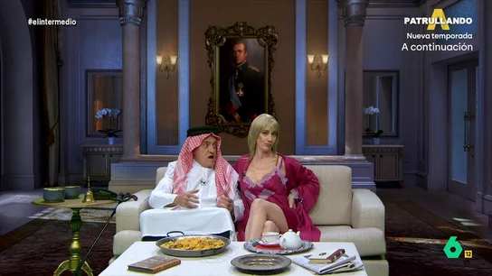 'Bárbara Rey' reclama al 'rey emérito' una demanda como la de Revilla Wyoming y Cristina Gallego se convierten en el 'rey Juan Carlos' y 'Bárbara Rey', que viaja hasta Abu Dabi para pedir al 'monarca' una demanda como la de Miguel Ángel Revilla: "O me la pones, o lo cuento todo".