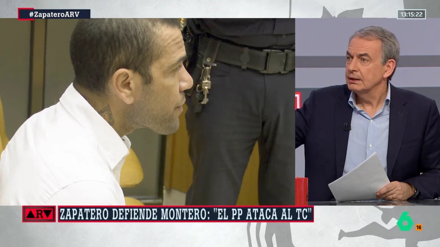 Zapatero defiende que Montero “expresó un sentimiento” tras la absolución de Alves: “Hay un conflicto de presunciones de inocencia” Zapatero defiende que Montero “expresó un sentimiento” tras la absolución de Alves: “Hay un conflicto de presunciones de inocencia”