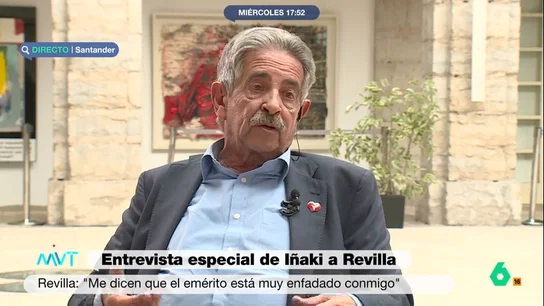 Revilla se rompe al hablar de su mujer tras la denuncia del emérito Miguel Ángel Revilla habla largo y tendido con Iñaki López sobre la denuncia del rey Juan Carlos y lo que ha supuesto para su mujer y sus hijas: "Lo que me ha pasado no es moco de pavo", afirma.
