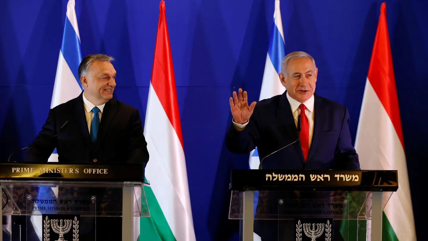 Imagen de archivo de los primeros ministros de Hungría, Viktor Orbar, e Israel, Benjamín Netanyahu. Imagen de archivo de los primeros ministros de Hungría, Viktor Orbar, e Israel, Benjamín Netanyahu.