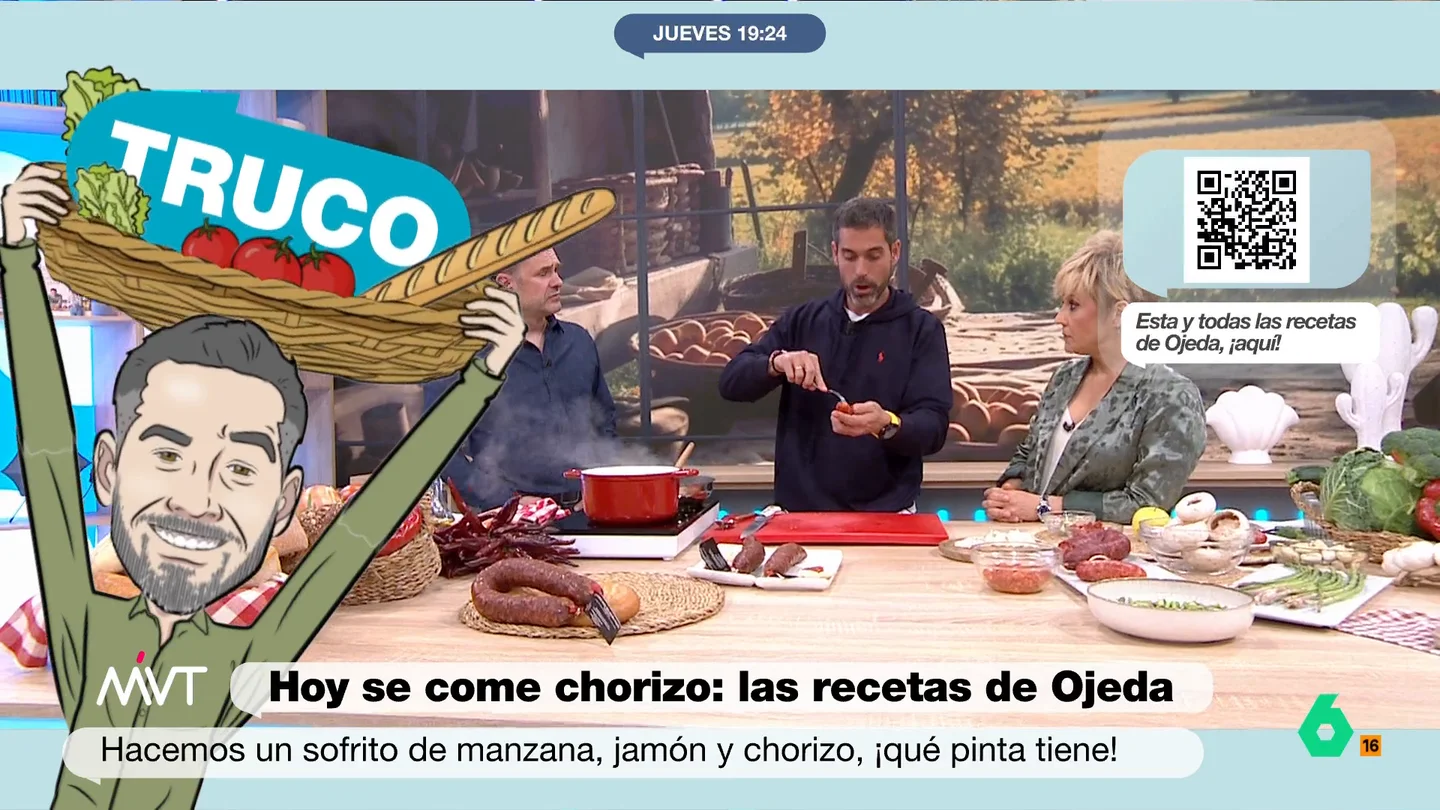 Pinchar y hervir: el truco de Pablo Ojeda para quitar la grasa al chorizo El nutricionista explica qué tipo de chorizo prefiere: si el fresco o el curado. Además, cuenta que en cualquier plato que elaboremos que cuente con este ingrediente es importante que no sea el elemento principal.