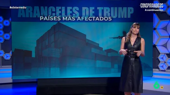 Sandra Sabatés explica los aranceles de Trump: "Afectarán, especialmente, a las economías de países vulnerables" La presentadora de El Intermedio explica que el arancel mínimo del 10% afectará a 190 países, mientras que hay que sumar tasas más altas a otros 60 países. "El arancel medio será del 23%", indica.