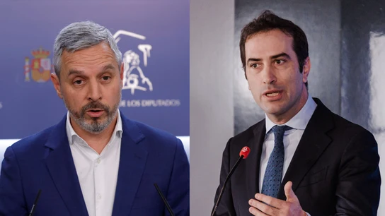 El ministro de Economía, Carlos Cuerpo, y el responsable económico del PP, Juan Bravo, en sendas imágenes de archivo El ministro de Economía, Carlos Cuerpo, y el responsable económico del PP, Juan Bravo, en sendas imágenes de archivo