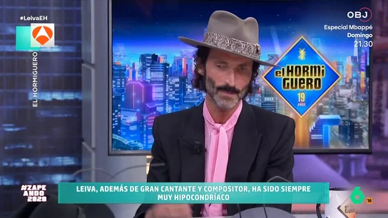 Leiva comparte en 'El Hormiguero' cómo lleva su hipocondría: "Ya no voy a urgencias dos veces por semana" El cantante ha contado en el programa de Antena 3 una anécdota sobre este tema. El artista se dio un ligero golpe y terminó yendo al hospital. Descubre qué le respondió el médico de urgencias en el vídeo principal.