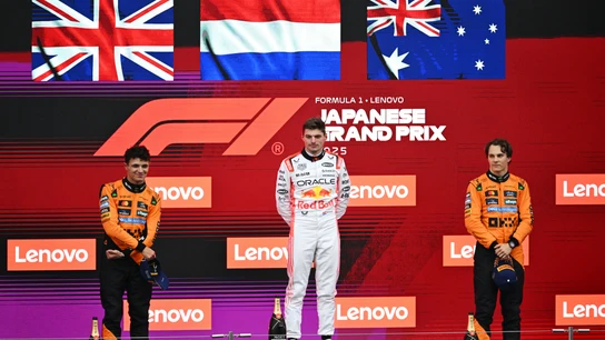 Lando Norris, Max Verstappen y Oscar Piastri Lando Norris, Max Verstappen y Oscar Piastri