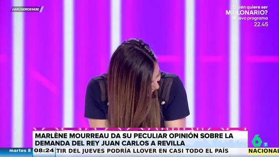El ataque de risa de Tatiana Arús en pleno directo al escuchar opinar a Marlène Mourreau sobre la polémica del rey emérito y Revilla El ataque de risa de Tatiana Arús en pleno directo al escuchar opinar a Marlène Mourreau sobre la polémica del rey emérito y Revilla