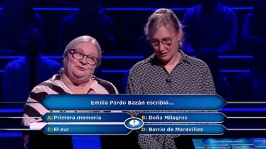 La pregunta sobre Emilia Pardo Bazán por la que una bibliotecaria abandona ¿Quién quiere ser millonario? La pregunta sobre Emilia Pardo Bazán por la que una bibliotecaria abandona ¿Quién quiere ser millonario?