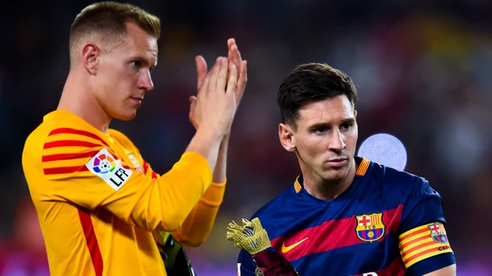Ter Stegen y Leo Messi Ter Stegen y Leo Messi