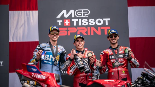 Alex Márquez, Marc Márquez y Pecco Bagnaia Alex Márquez, Marc Márquez y Pecco Bagnaia