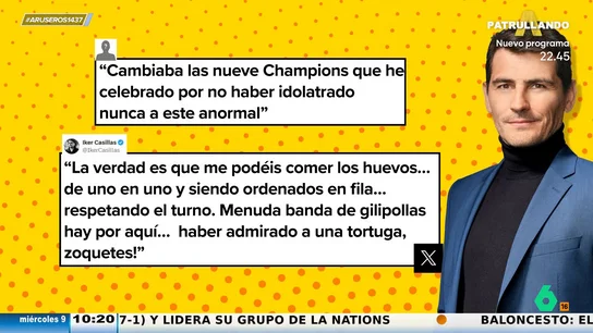 Casillas responde a los haters después de que uno de ellos le llame "anormal": "Me podéis comer los huevos de uno en uno en fila" Casillas responde a los haters después de que uno de ellos le llame "anormal": "Me podéis comer los huevos de uno en uno en fila"