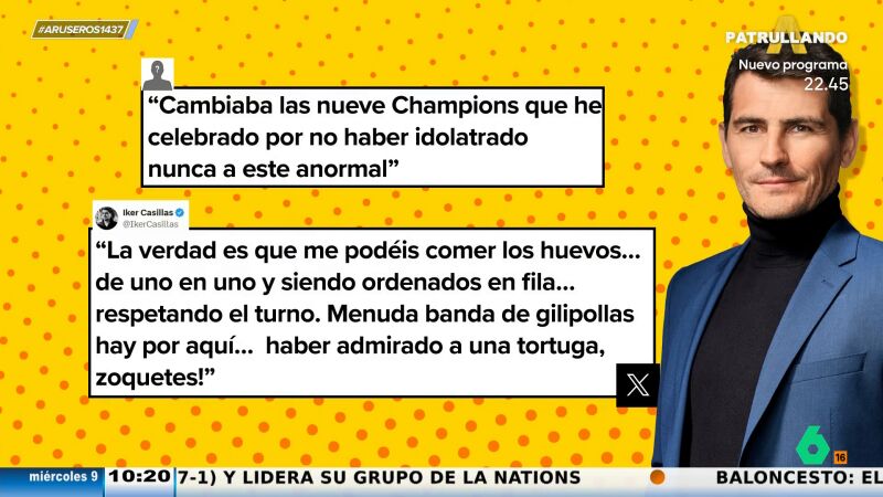 Casillas responde a los haters después de que uno de ellos le llame "anormal": "Me podéis comer los huevos de uno en uno en fila"