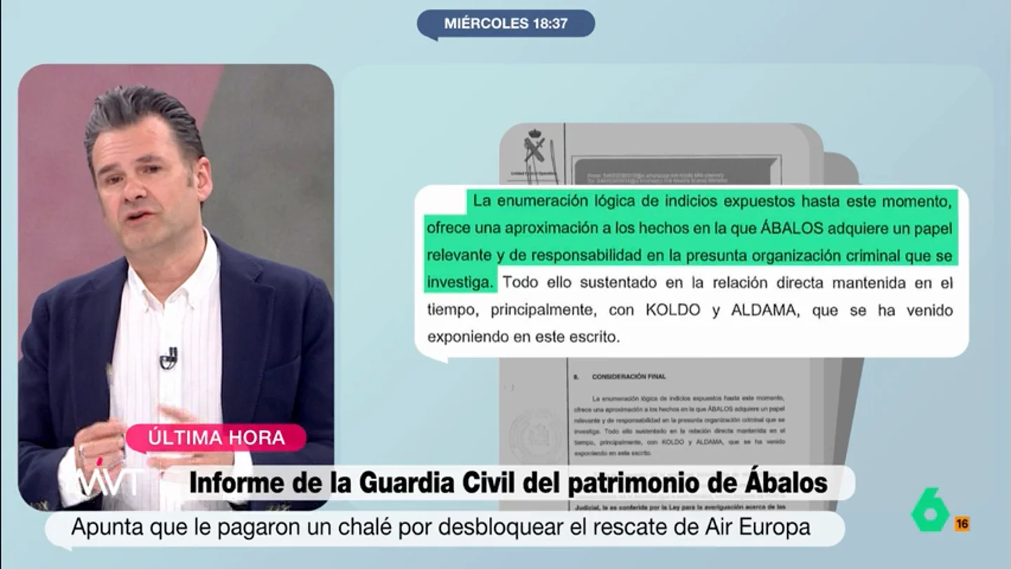 Iñaki López alucina con las "pléyade" de novias de Ábalos: "¡Qué vida amorosa, ni James Bond!" Más Vale Tarde analiza en este vídeo el nuevo informe de la UCO que señala que otra de las novias de José Luis Ábalos, Claudia Montes, habría sido contratada por "enchufe" en una empresa dependiente de Transportes.