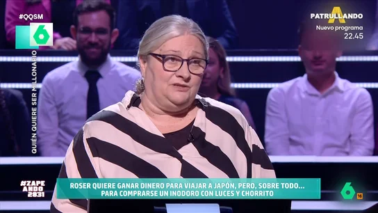 Así justifica una concursante de '¿Quién quiere ser millonario?' en qué gastaría el premio: "Amor e inodoro" Romina, que así se llama la participante, cuenta a Juanra Bonet que una de sus hijas tiene un novio japonés. "Cada vez que se tienen que ver, por el amor, cuesta una fortuna", se lamenta frente al presentador.