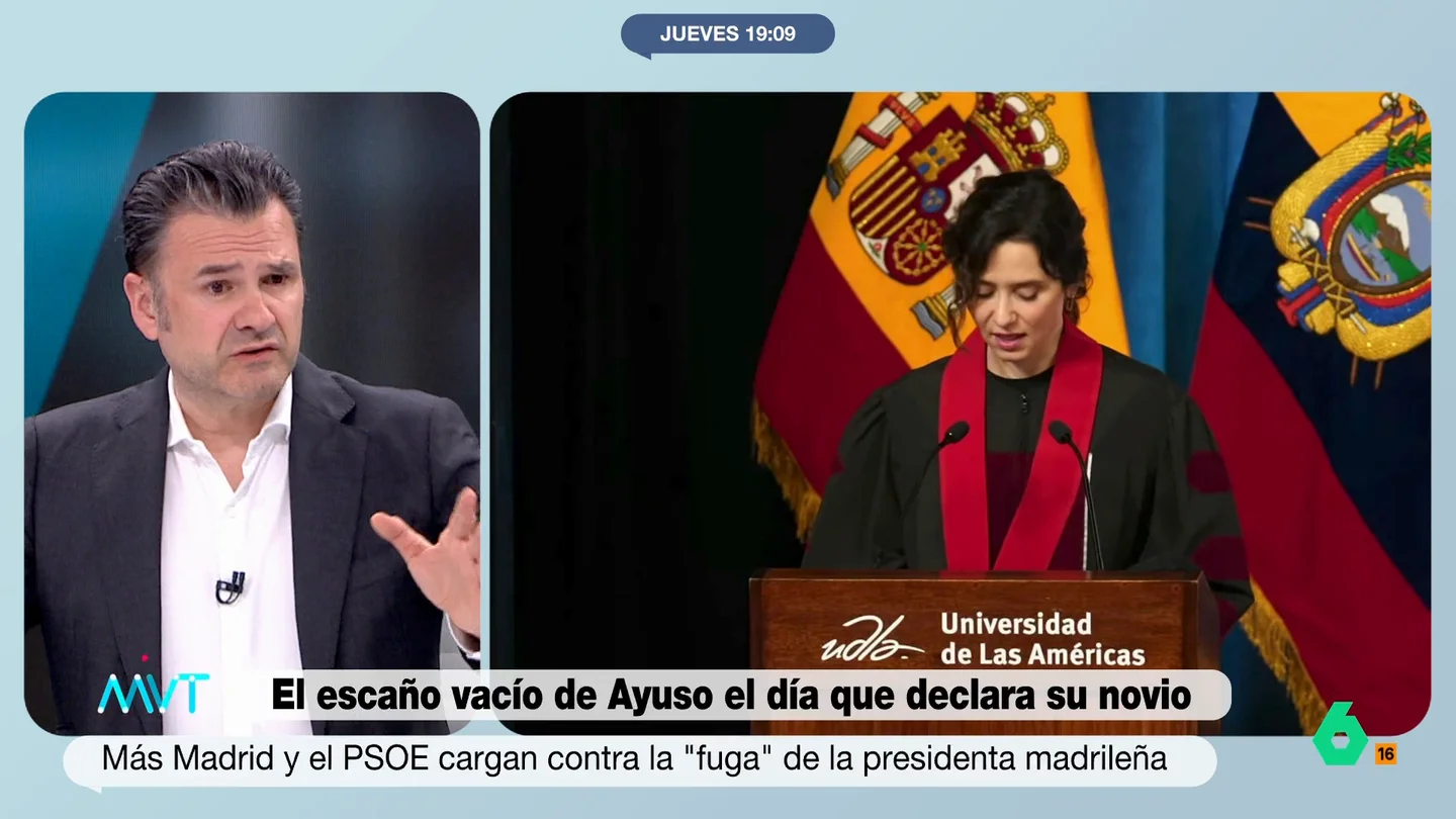 Iñaki López, irónico: "No se coordinan nada bien las citas judiciales de su novio con los viajes de Ayuso" Iñaki López, irónico: "No se coordinan nada bien las citas judiciales de su novio con los viajes de Ayuso"