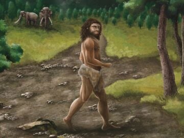 Ilustraci&oacute;n de un denisovano caminando en Taiw&aacute;n. 