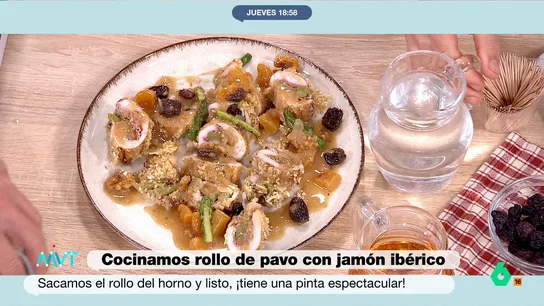 La receta de rollo de pavo con jamón ibérico en salsa de Oporto de Carlos Maldonado Carlos Maldonado regresa a la cocina de Más Vale Tarde para enseñarnos una receta fácil para hacer en casa. Si te perdiste el paso a paso en la tele, puedes volver a ver el vídeo de la receta.