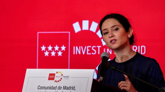 Isabel Díaz Ayuso, durante su comparecencia en Ecuador Isabel Díaz Ayuso, durante su comparecencia en Ecuador