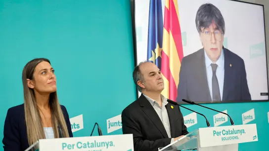 El secretario general de Junts, Jordi Turull, y la portavoz en el Congreso, Miriam Nogueras El secretario general de Junts, Jordi Turull, y la portavoz en el Congreso, Miriam Nogueras