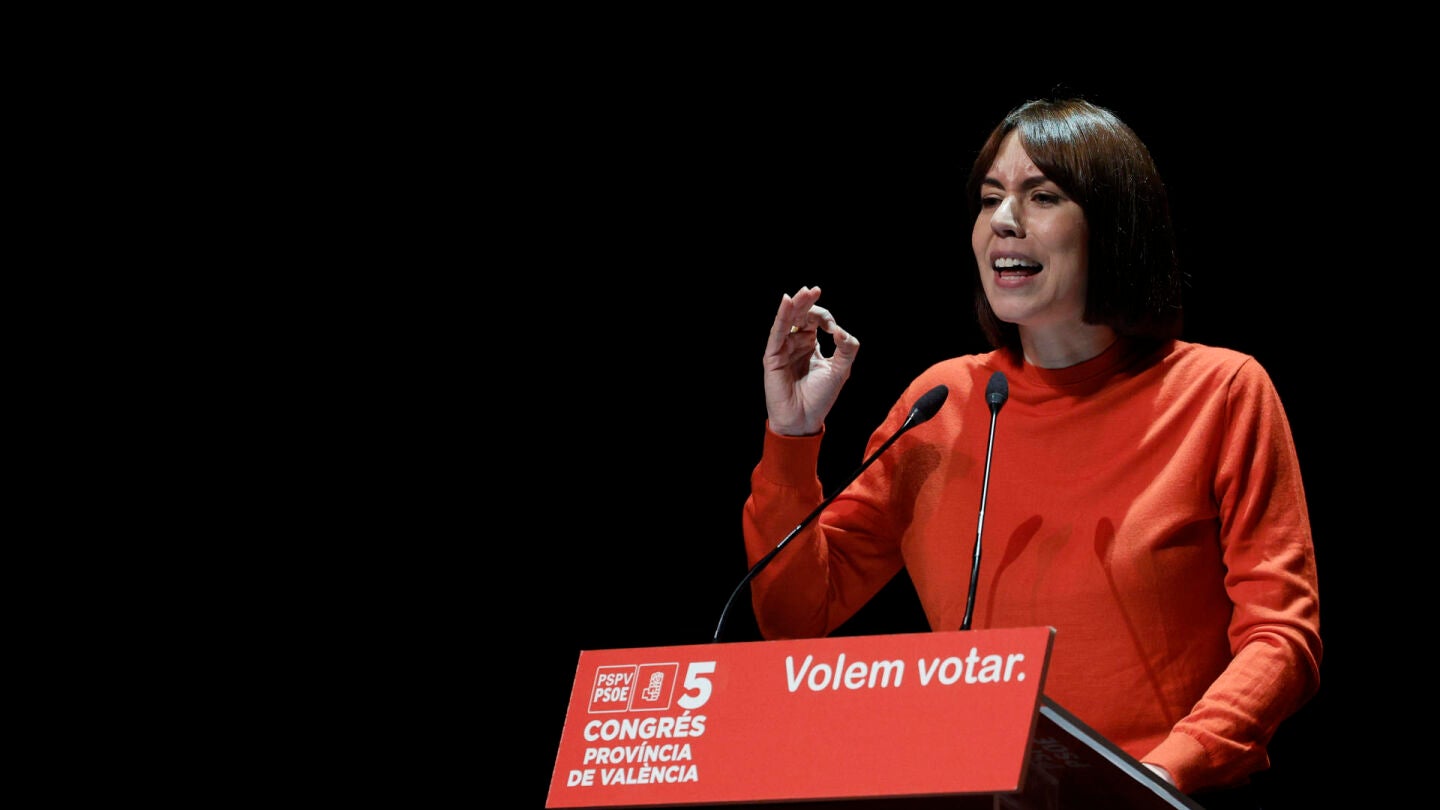 La ministra de Ciencia y secretaria general del PSPV-PSOE, Diana Morant, participa en el congreso de los socialistas este s&aacute;bado en Valencia.