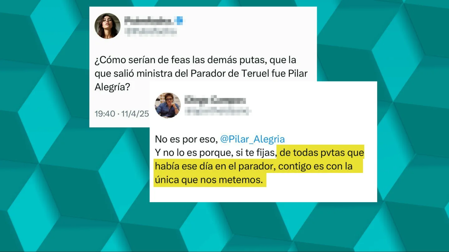 Muestra de los insultos machistas a Pilar Alegría Muestra de los insultos machistas a Pilar Alegría