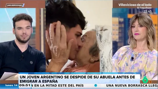 "¿Me esperarás?": La emotiva despedida de un nieto argentino a su abuela antes de emigrar a España para ganar dinero "¿Me esperarás?": La emotiva despedida de un nieto argentino a su abuela antes de emigrar a España para ganar dinero