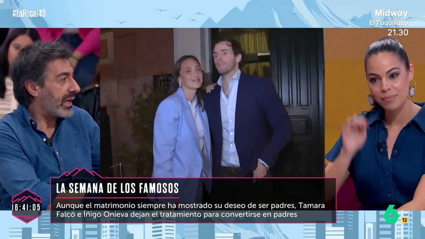 LA ROCA: Juan del Val desmiente los últimos rumores sobre la maternidad de Tamara Falcó: "Me dijo 'Es la primera noticia que tengo, ¿he dicho yo eso?'" LA ROCA: Juan del Val desmiente los últimos rumores sobre la maternidad de Tamara Falcó: "Me dijo 'Es la primera noticia que tengo, ¿he dicho yo eso?'"
