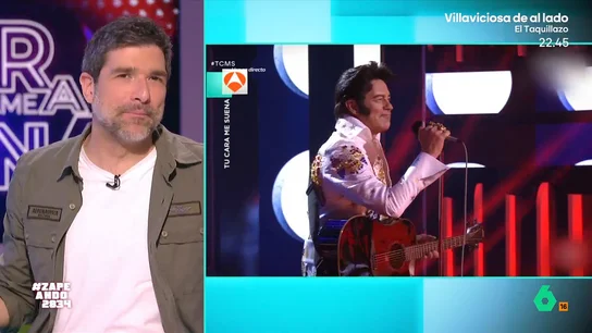 Nacho García alucina con Bertín Osborne en 'Tu cara me suena': "Habría sido mejor que imitara a Elvis cuando aún estaba vivo" Zapeando valora la imitación de Bertín Osborne de Elvis en 'Tu cara me suena' en la gala del pasado viernes y le dan el premio 'te mueves menos que los ojos de Espinete'.
