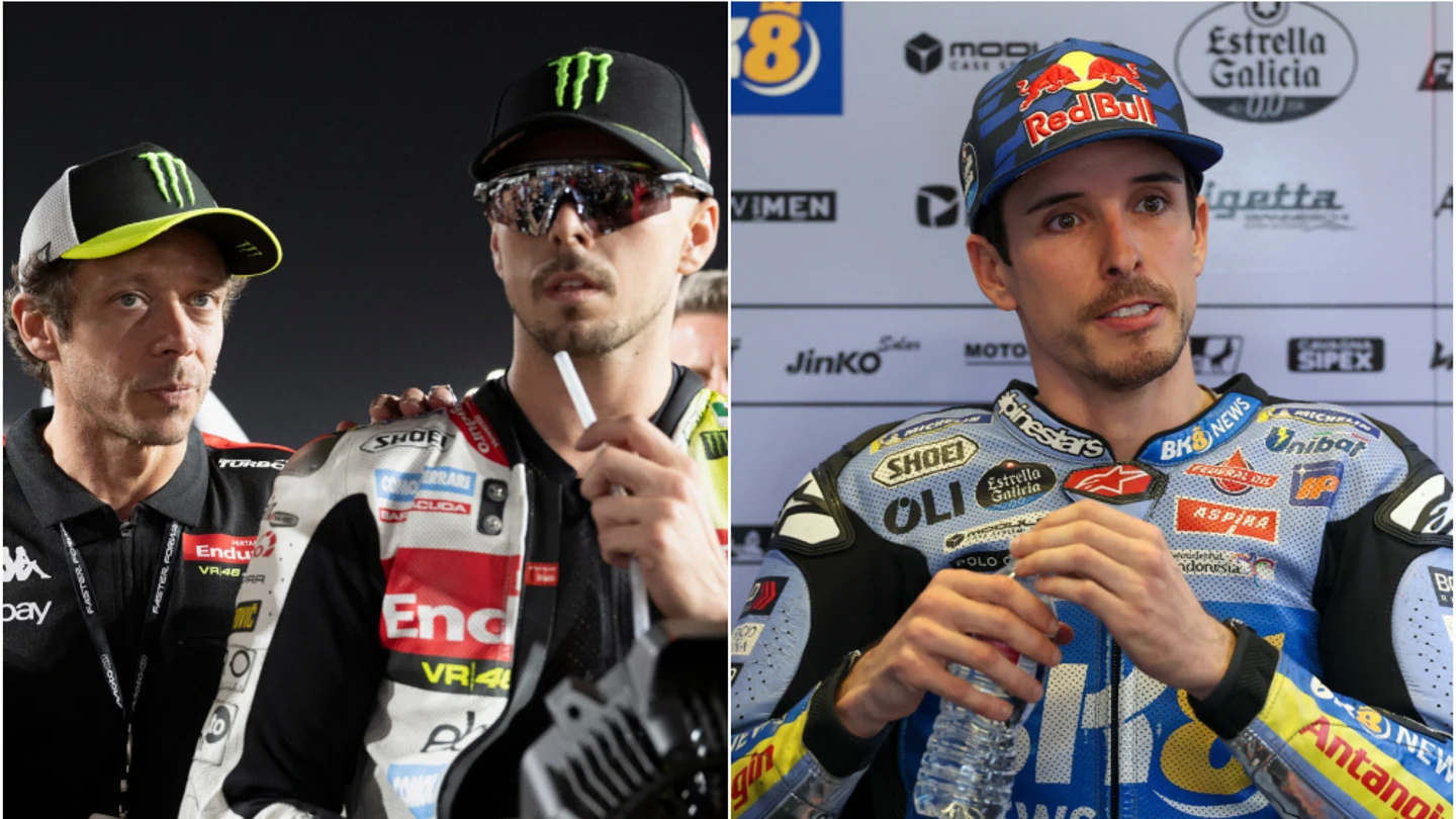 Valentino Rossi con Di Giannantonio y Álex Márquez Valentino Rossi con Di Giannantonio y Álex Márquez