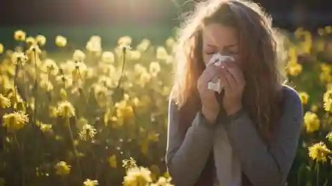 Mujer con alergia Mujer con alergia