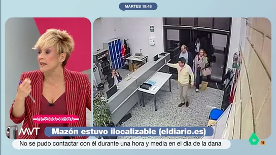 Cristina Pardo estalla por la falta de explicaciones de Mazón: "Es lamentable políticamente y no tiene un pase" "Es un bochorno", reacciona Cristina Pardo a medida que se van conociendo más informaciones sobre Carlos Mazón el día de la DANA, desde el borrado de las cámaras del Palau a que estuvo ilocalizable desde las 18:30 a las 19:43 horas.