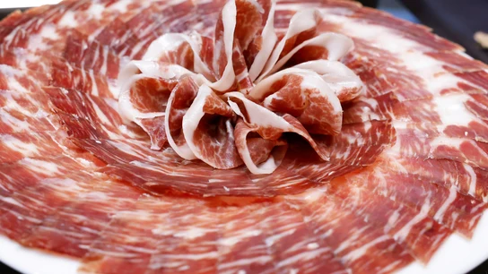 Un plato de jamón ibérico en el Salón Gourmet de Madrid de 2025 Un plato de jamón ibérico en el Salón Gourmet de Madrid de 2025