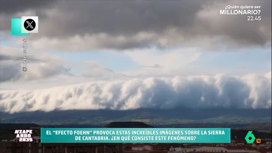 ¿Qué es el 'efecto Foehn'? Francisco Cacho explica el fenómeno que ha dejado imágenes brutales en La Rioja En La Rioja se ha podido ver una espectacular cascada de nubes en la sierra de Cantabria provocada por el 'efecto Foehn'. Francisco Cacho explica en qué consiste este impresionante fenómeno meteorológico.