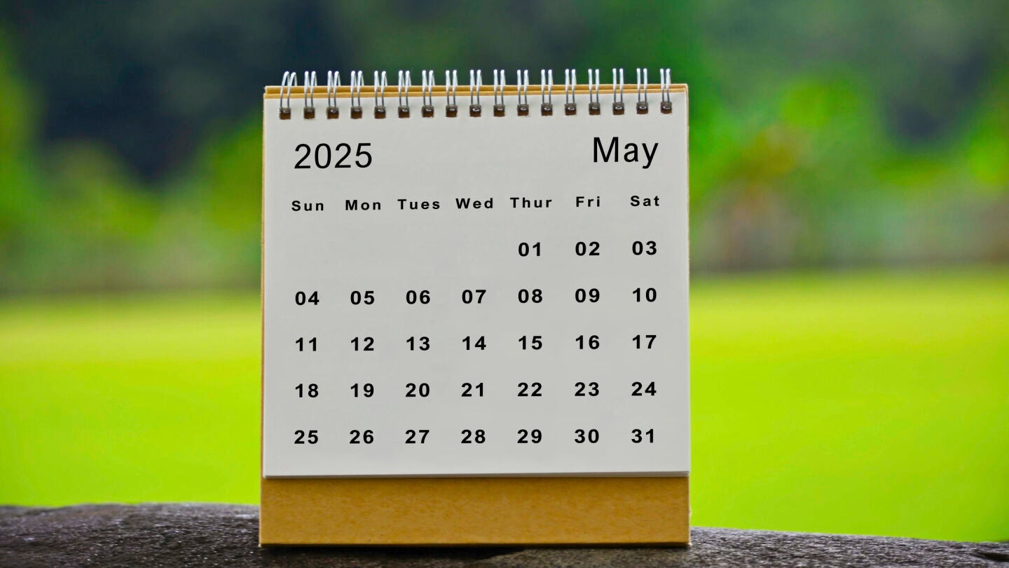Calendario del mes de mayo 2025