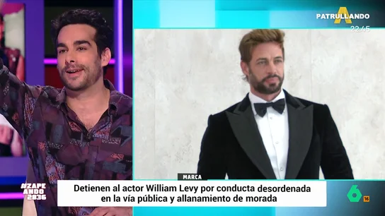 Juan Sanguino bautiza el último altercado de William Levy como 'Café con aroma de carajillo' El actor fue detenido tras un altercado en un restaurante de Florida. Levy fue acusado de intoxicación desordenada en un espacio público y allanamiento de la propiedad privada. El actor pasó una noche en el calabozo.