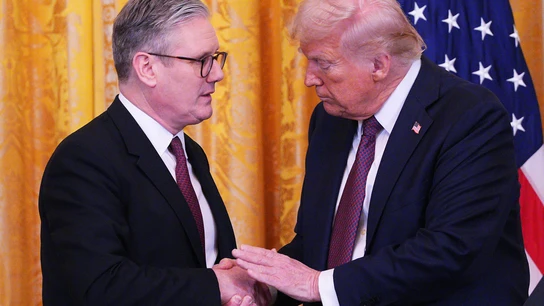 El primer ministro británico, Keir Starmer, y el su homólogo estadounidense, Donald Trump, durante su encuentro a finales de febrero en la Casa Blanca. El primer ministro británico, Keir Starmer, y el su homólogo estadounidense, Donald Trump, durante su encuentro a finales de febrero en la Casa Blanca.