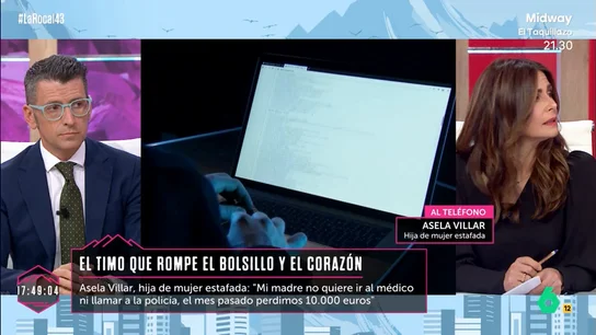 Los estafadores sentimentales tienen unas formas "muy sutiles" de manipular: "Crean dependencia" La Roca acogía el testimonio de una mujer cuya madre ha sido estafada por los llamados 'estafadores del amor'. "Es muy difícil detectar que te están estafando", explicaba al programa.