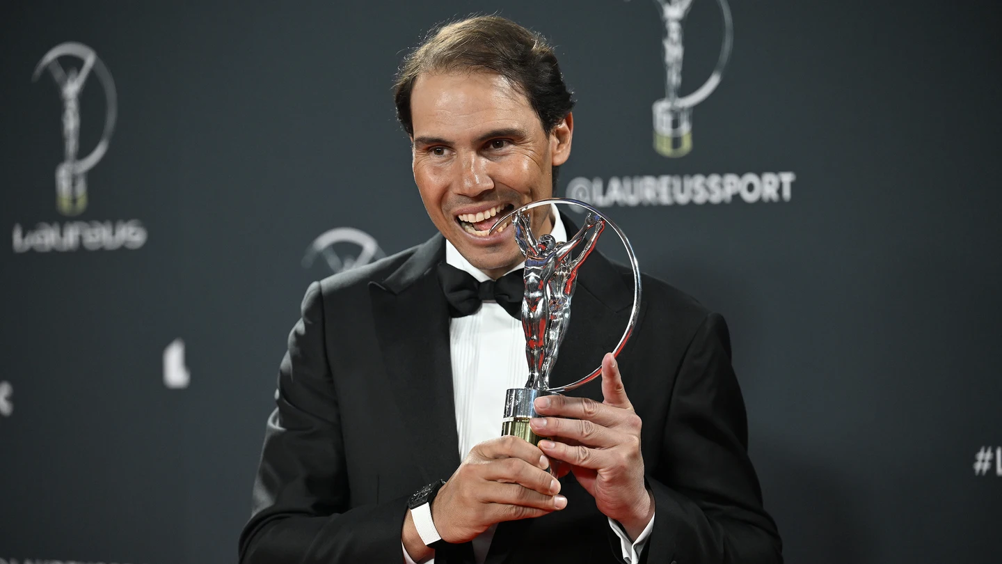 Rafa Nadal con su Premio Laureus Rafa Nadal con su Premio Laureus