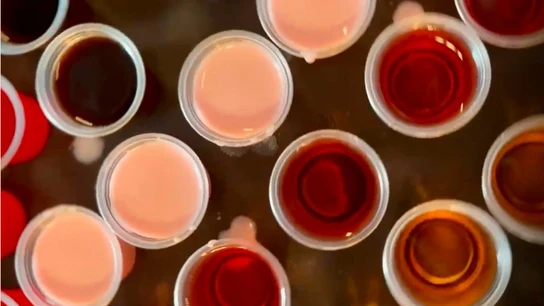 Imagen de varios chupitos. Imagen de varios chupitos.