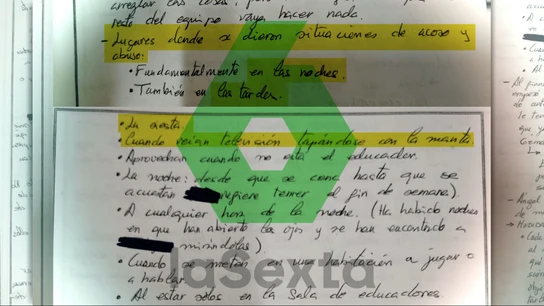 Se trata de ese mismo centro dónde tomaron nota, tal y como se detalla en el ‘cuaderno diario’ al que laSexta ha tenido acceso. Se trata de ese mismo centro dónde tomaron nota, tal y como se detalla en el ‘cuaderno diario’ al que laSexta ha tenido acceso.