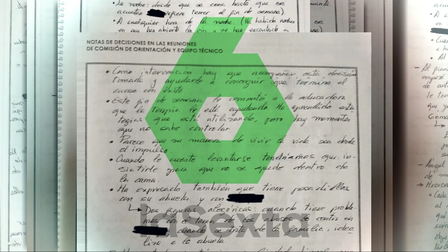 laSexta accede al ‘cuaderno de los abusos’ del director del centro tutelado de Madrid: los papeles que prueban que sabía de las agresiones y las silenció laSexta accede al ‘cuaderno de los abusos’ del director del centro tutelado de Madrid: los papeles que prueban que sabía de las agresiones y las silenció