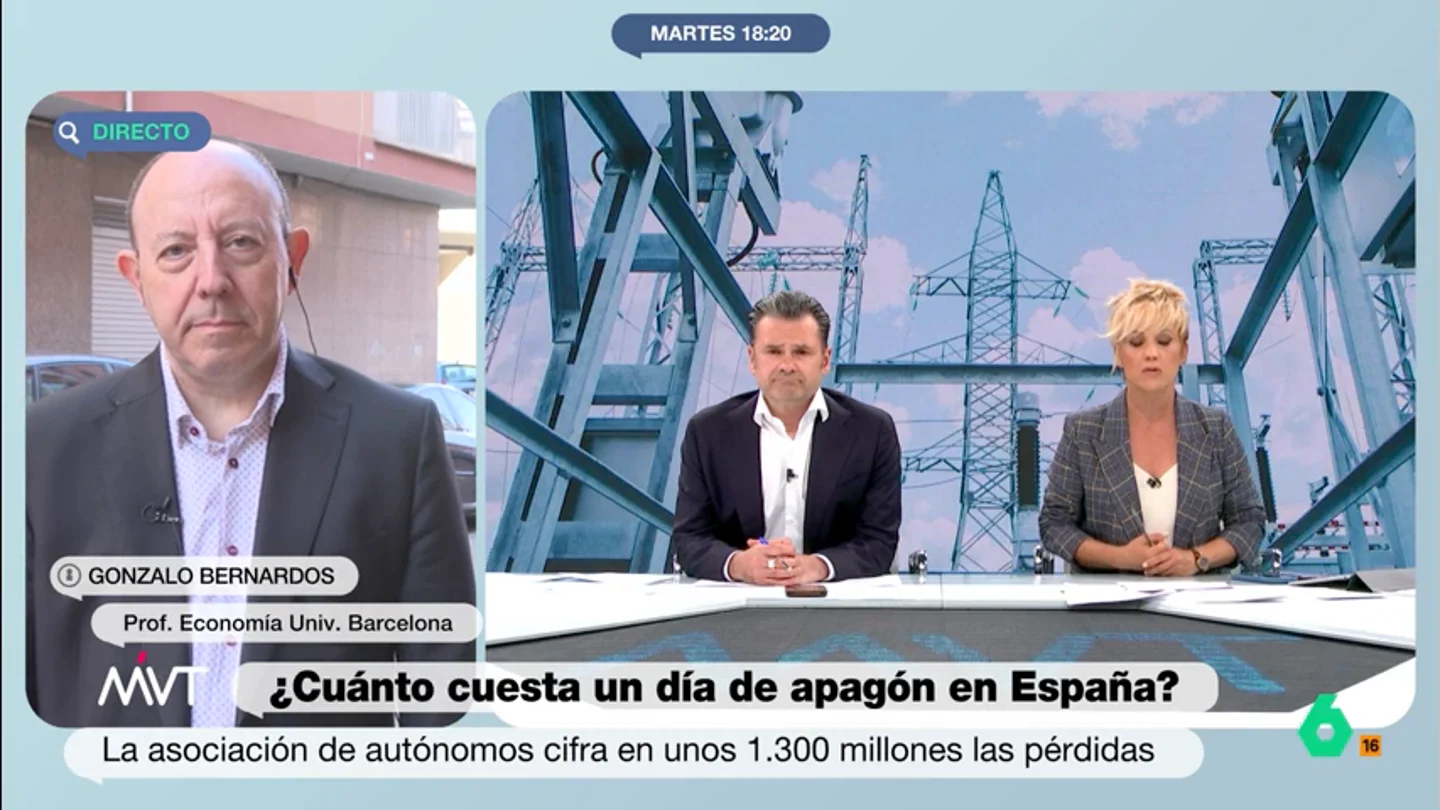 Gonzalo Bernardos, sobre el apagón: "Nos dio una lección. Volvimos, por unas horas, a la economía del siglo XX" El economista indica que es muy complicado, por el momento, hacer una valoración de las pérdidas económicas provocadas por el apagón eléctrico.