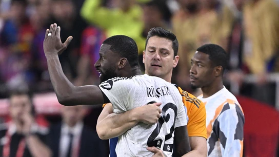 Rüdiger, desatado tras ser expulsado en la final de Copa Rüdiger, desatado tras ser expulsado en la final de Copa